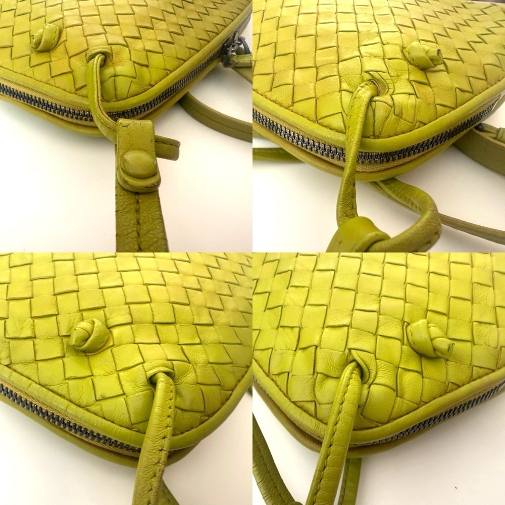 Bottega Venetta Nodini Yellow Intercciato Leather Crossbody - Picture 4 of 7